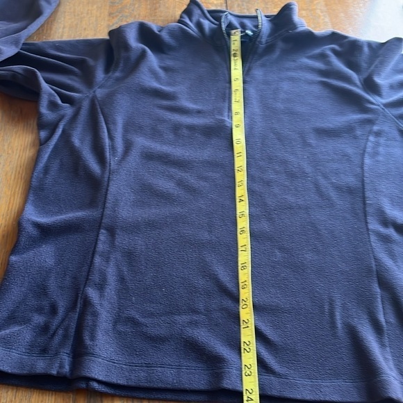 Lands End Micro Fleece Pullover 3/4 Zipper Size Lg 14-16 Navy Blue Long Sleeve - Picture 7 of 12
